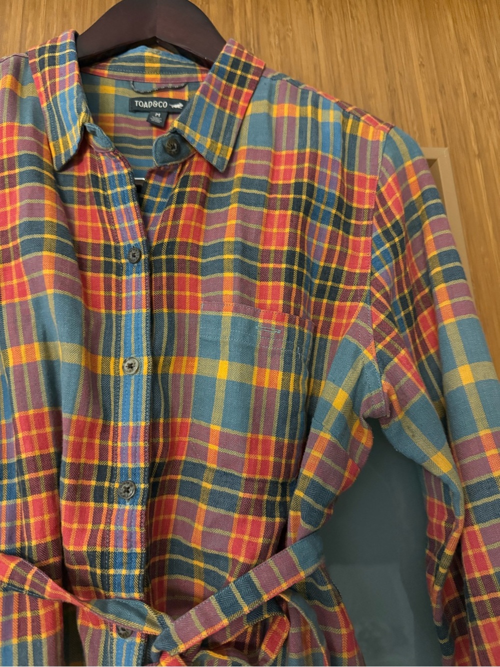 Toad & Co. Plaiditude Flannel Shirt Dress in Size M - Picture 9 of 10